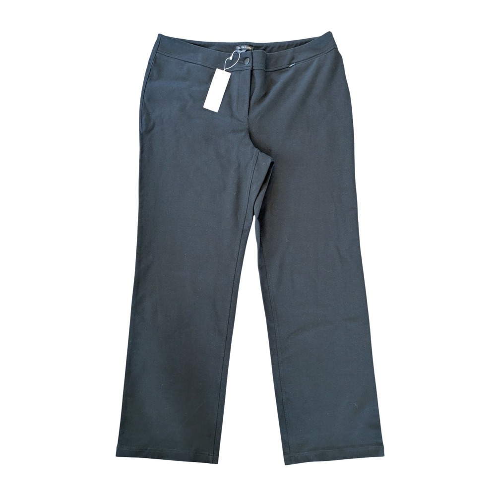 Eileen Fisher Womens Black Heavyweight Knit Wide-Leg Bootcut Ponte Pants